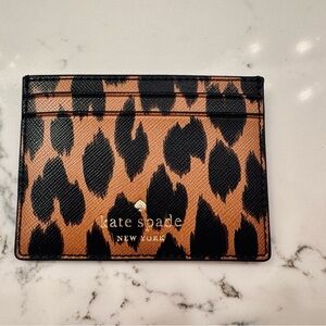 Kate Spade Leopard Print Card Holder NWT